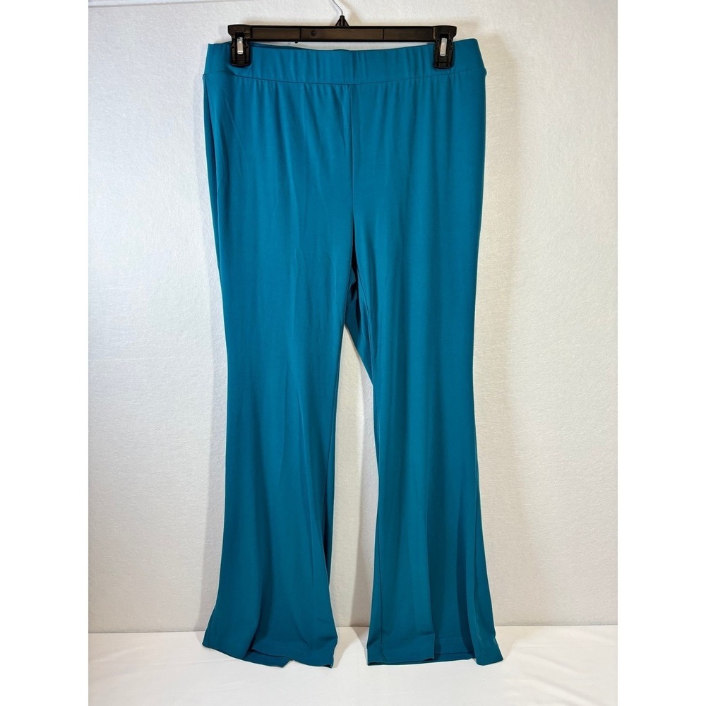Lane Bryant Teal Blue Flare Leg Pull On Pants Size 10/12 NWT 1126792